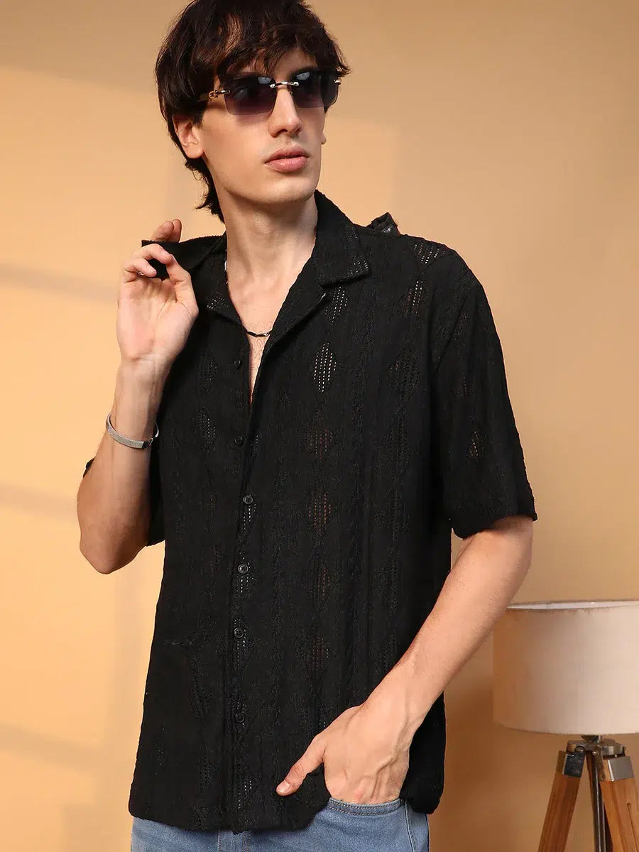 Stylish black colour shirt for men