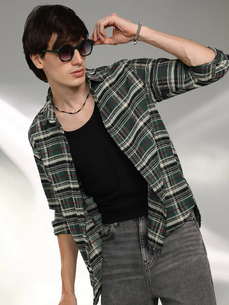 Grided shirt for men with lighter tone