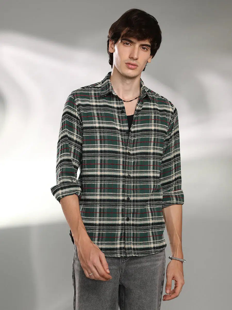 Grided shirt for men with lighter tone