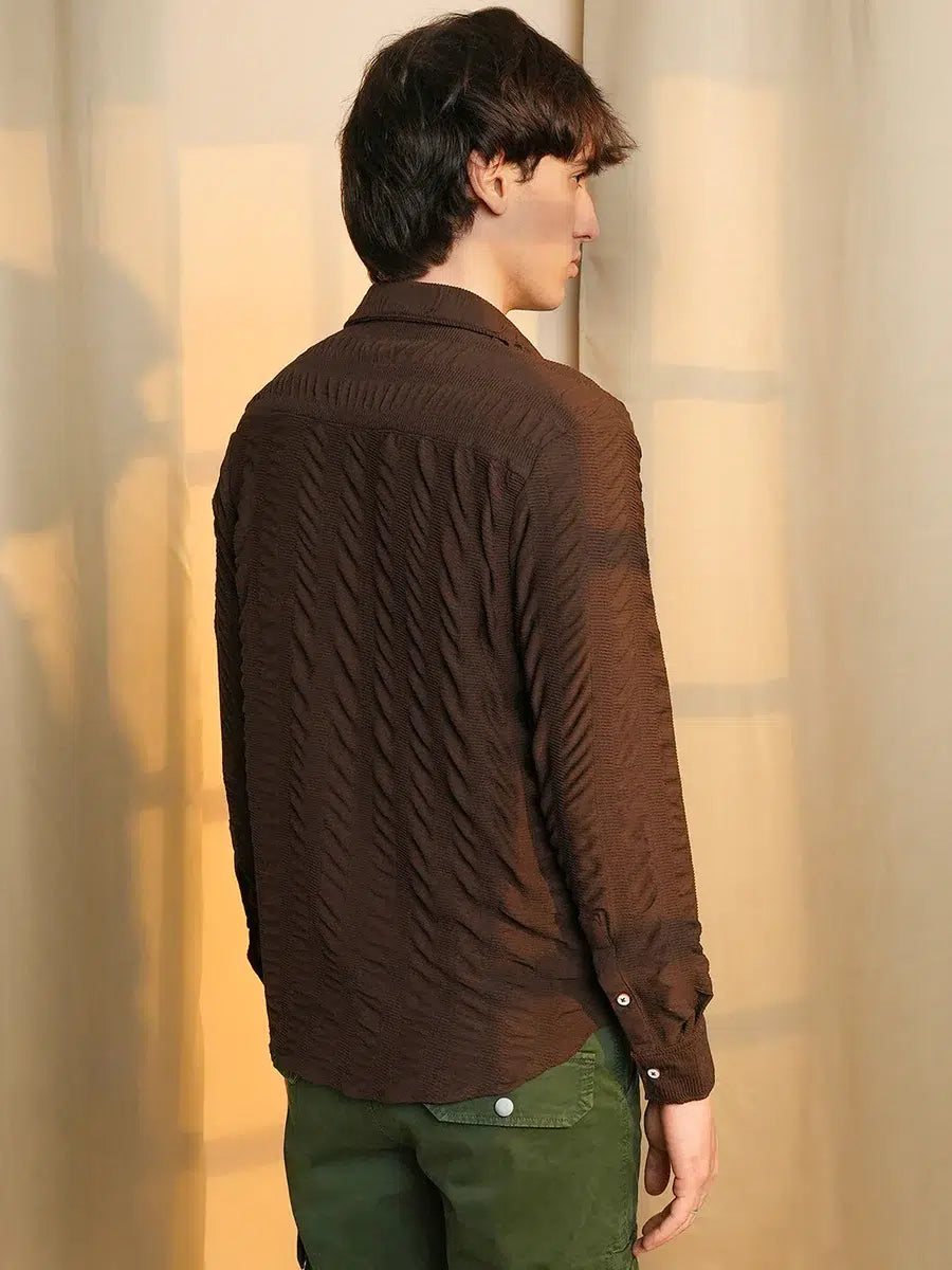 Mens brown shirt high quality material with comfort